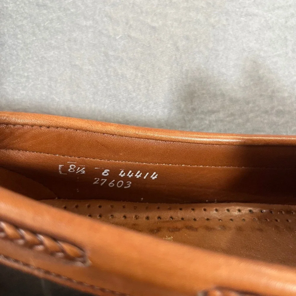Allen Edmonds Woodstock Mens 8.5 E Black Brown Leather Kiltie Tassel Loafers USA